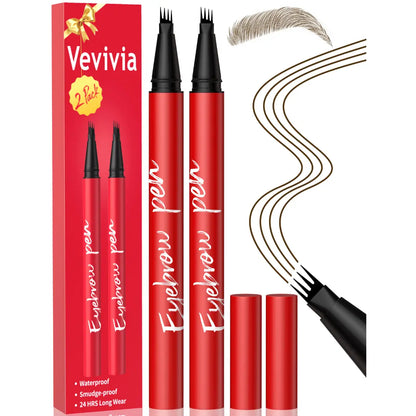 Eyebrow Pen - 4-Tip Hair-Like Strokes For Natural Fuller Brows