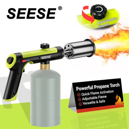 Heavy-Duty High-Output Propane Torch — One-Touch Turbo Fire & Maximum Safety Lock for Instant Clearing