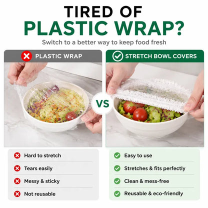 Stretch Food Covers - Elastic Fit Design For Quick Food Storage