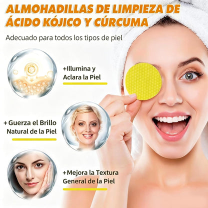 Brightening Cleansing Pads - Turmeric & Kojic Acid Formula For Fresh-Looking Glow