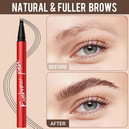 Eyebrow Pen - 4-Tip Hair-Like Strokes For Natural Fuller Brows