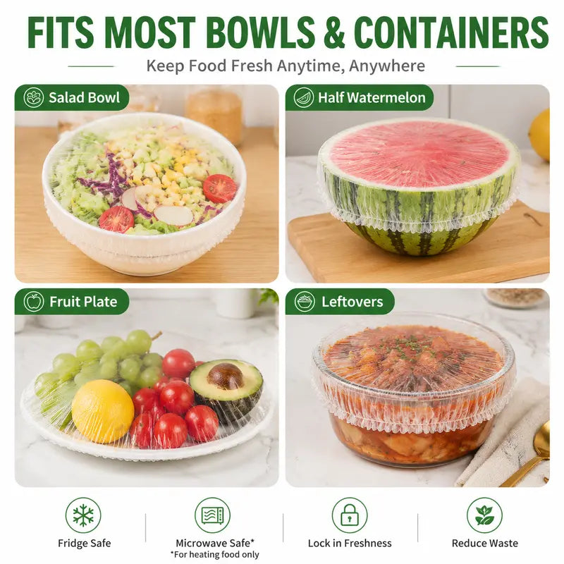 Stretch Food Covers - Elastic Fit Design For Quick Food Storage