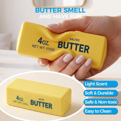Butter Bar Squishy Toy - Crunchy Sound Squeeze For Satisfying Sensory Fun