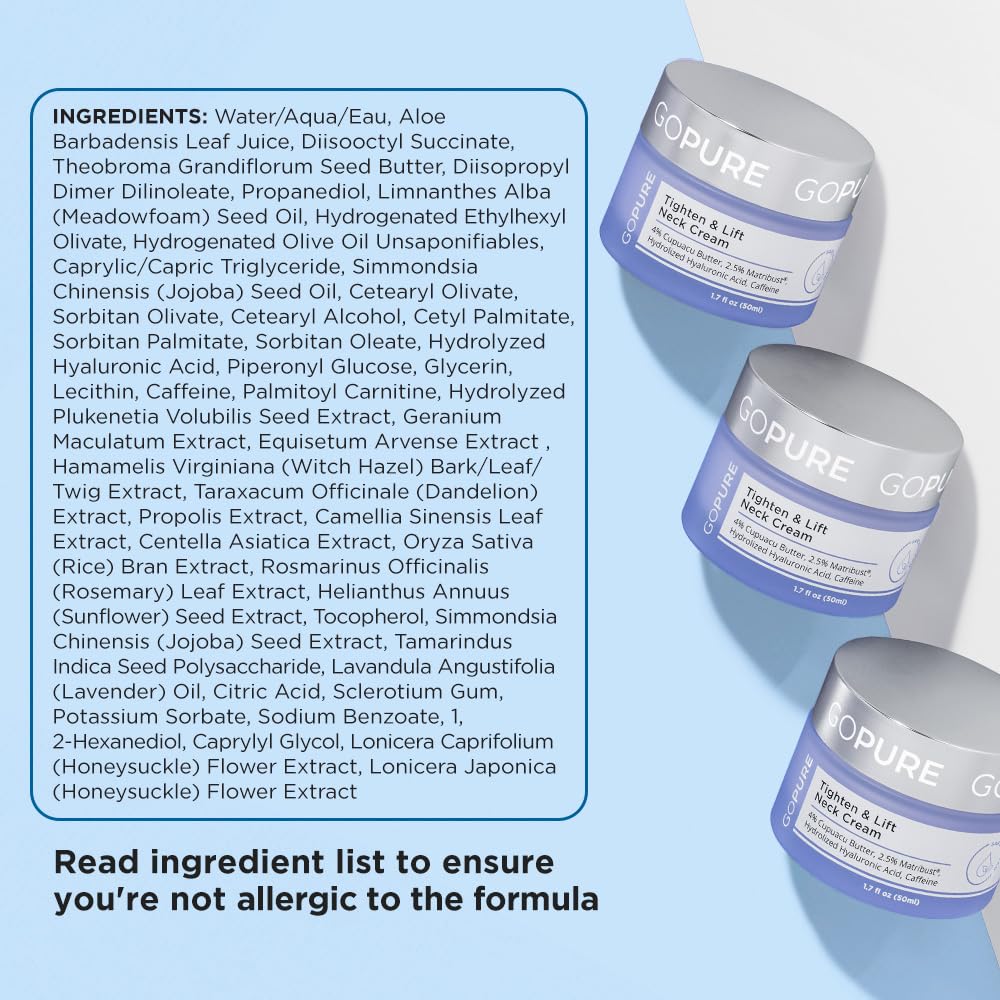 Neck Tightening Cream - Hydrating Firming Formula For Smooth Looking Skin