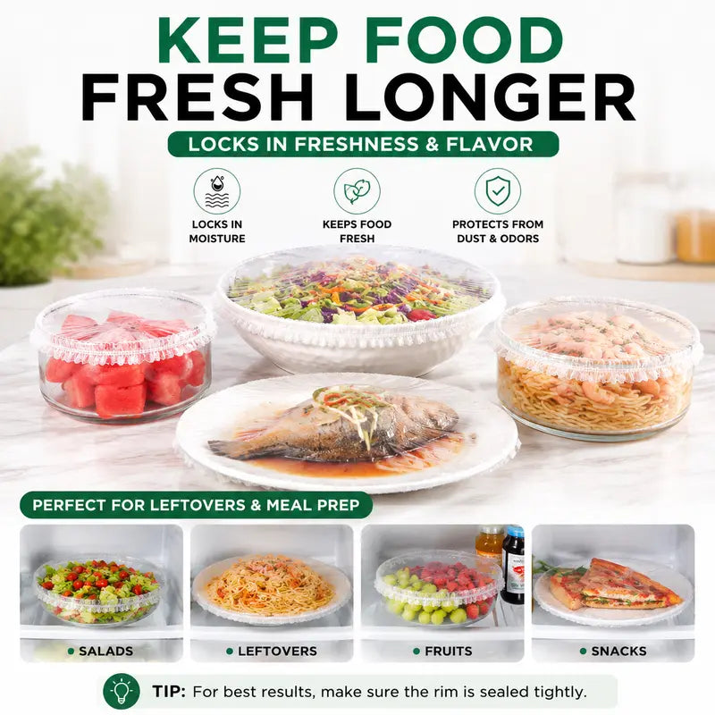 Stretch Food Covers - Elastic Fit Design For Quick Food Storage