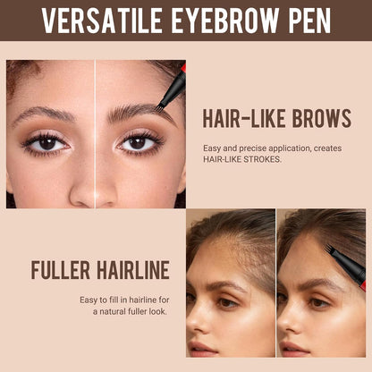Eyebrow Pen - 4-Tip Hair-Like Strokes For Natural Fuller Brows
