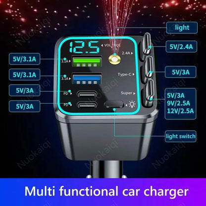 Car Power Station - Galaxy LED Projection & Retractable Cables For A Futuristic Drive