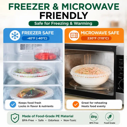 Stretch Food Covers - Elastic Fit Design For Quick Food Storage